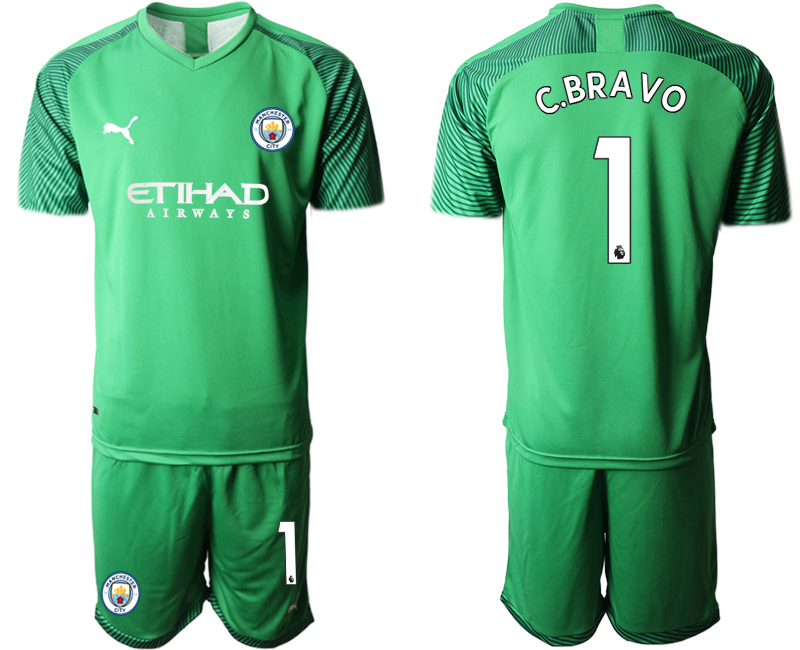 Men 2020-2021 club Manchester City goalkeeper green #1 Soccer Jerseys1